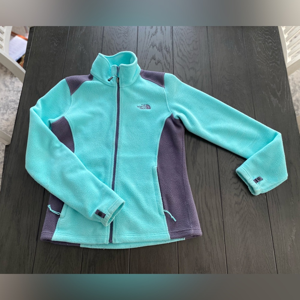 The North Face Women’s Turquoise and Gray Fleece Hoodie - Picture 4 of 12